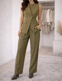 Gracia - Pleated Wide Legs Trousers