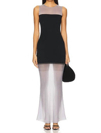 Karina Grimaldi Renata Knit Maxi Dress in black - women's dress