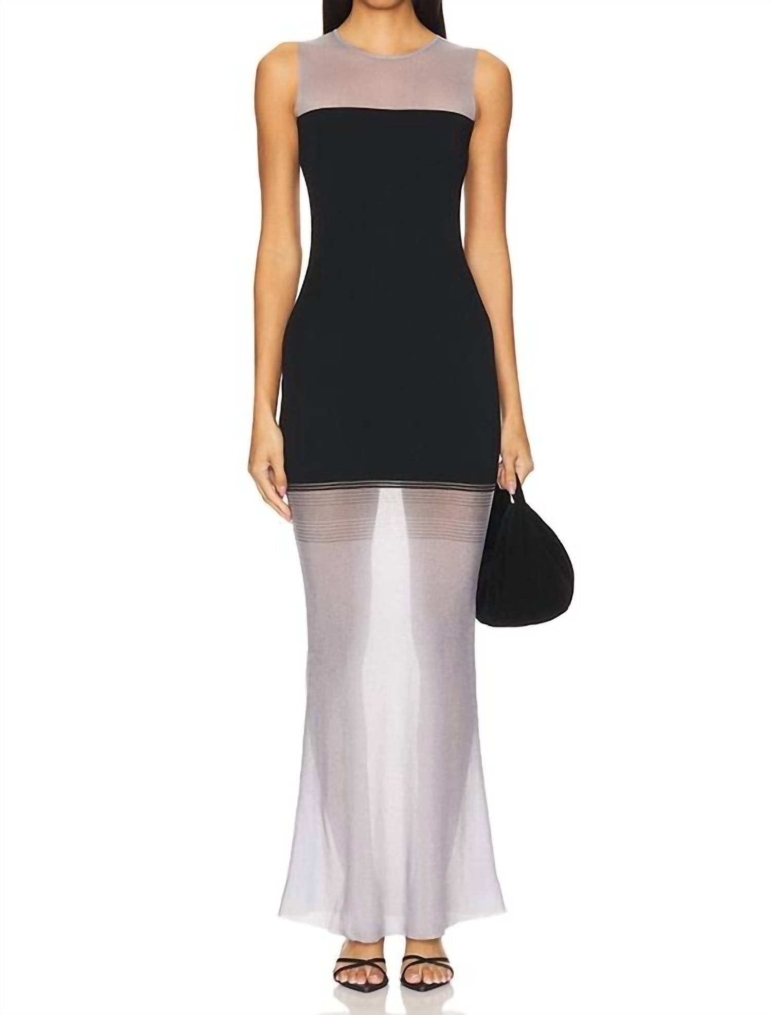 Karina Grimaldi Renata Knit Maxi Dress in black - women's dress