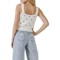 English Factory - Dot Embroidered Sweater Tank