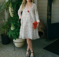 Alamwar - Zainab Tomato Embroidery Dress