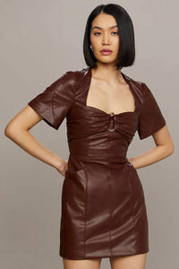 Amur - Joey Leather Mini Dress