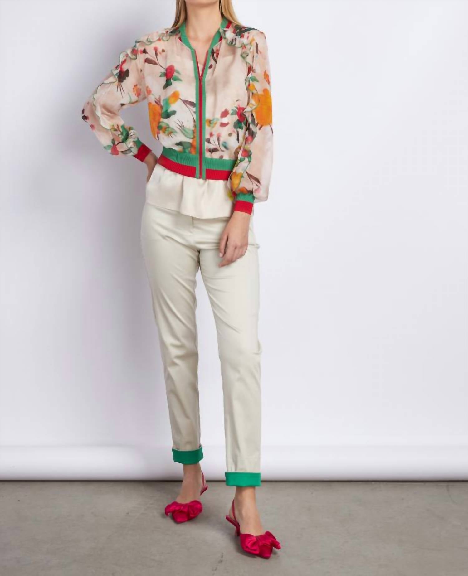 Tricot Chic - Beige & Green Pant