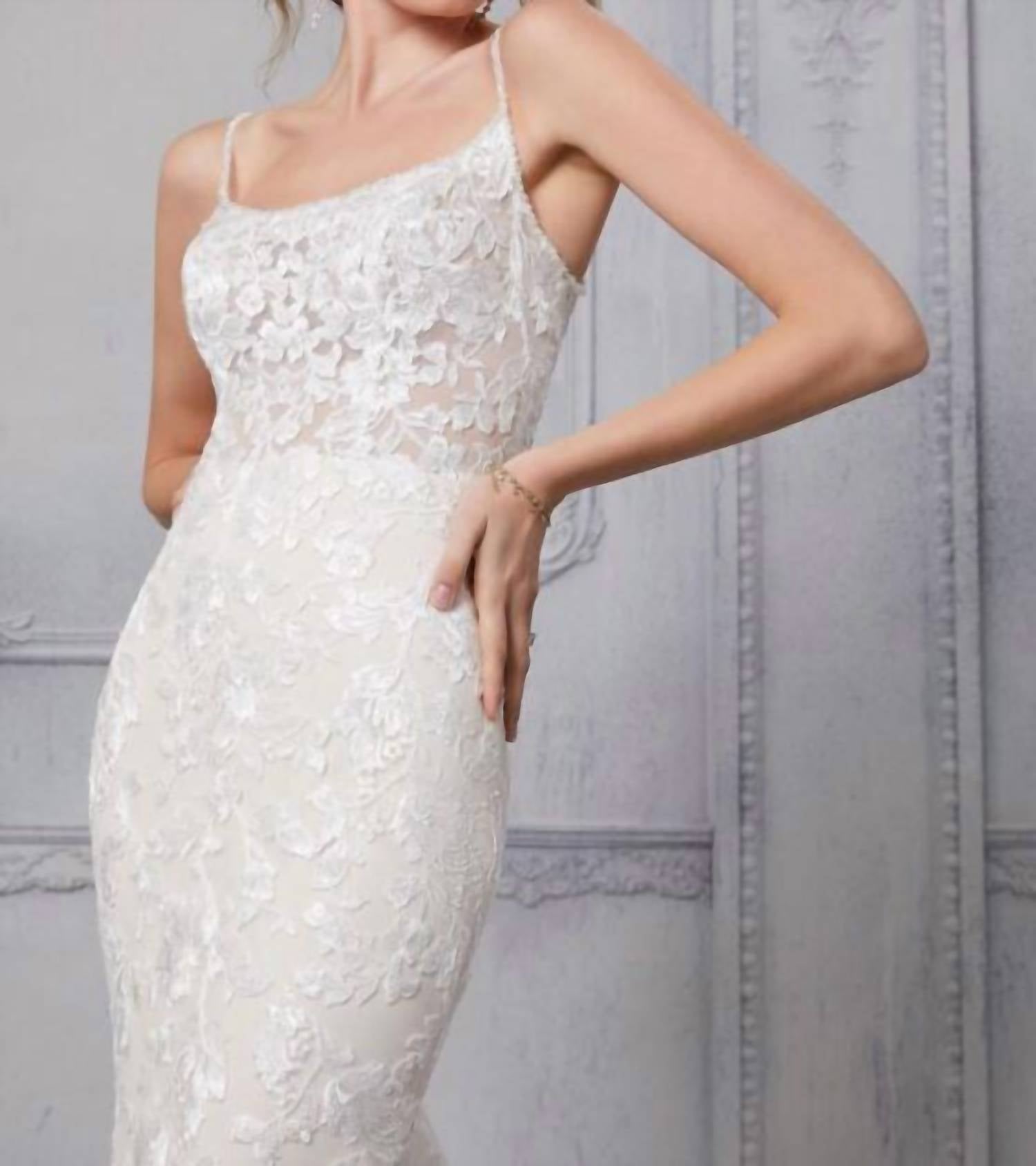 Morilee - Claudine Petal Train Scoop Neck Wedding Gown