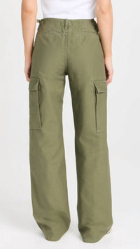 RE/DONE Military Trouser in green - women's pants - detail view