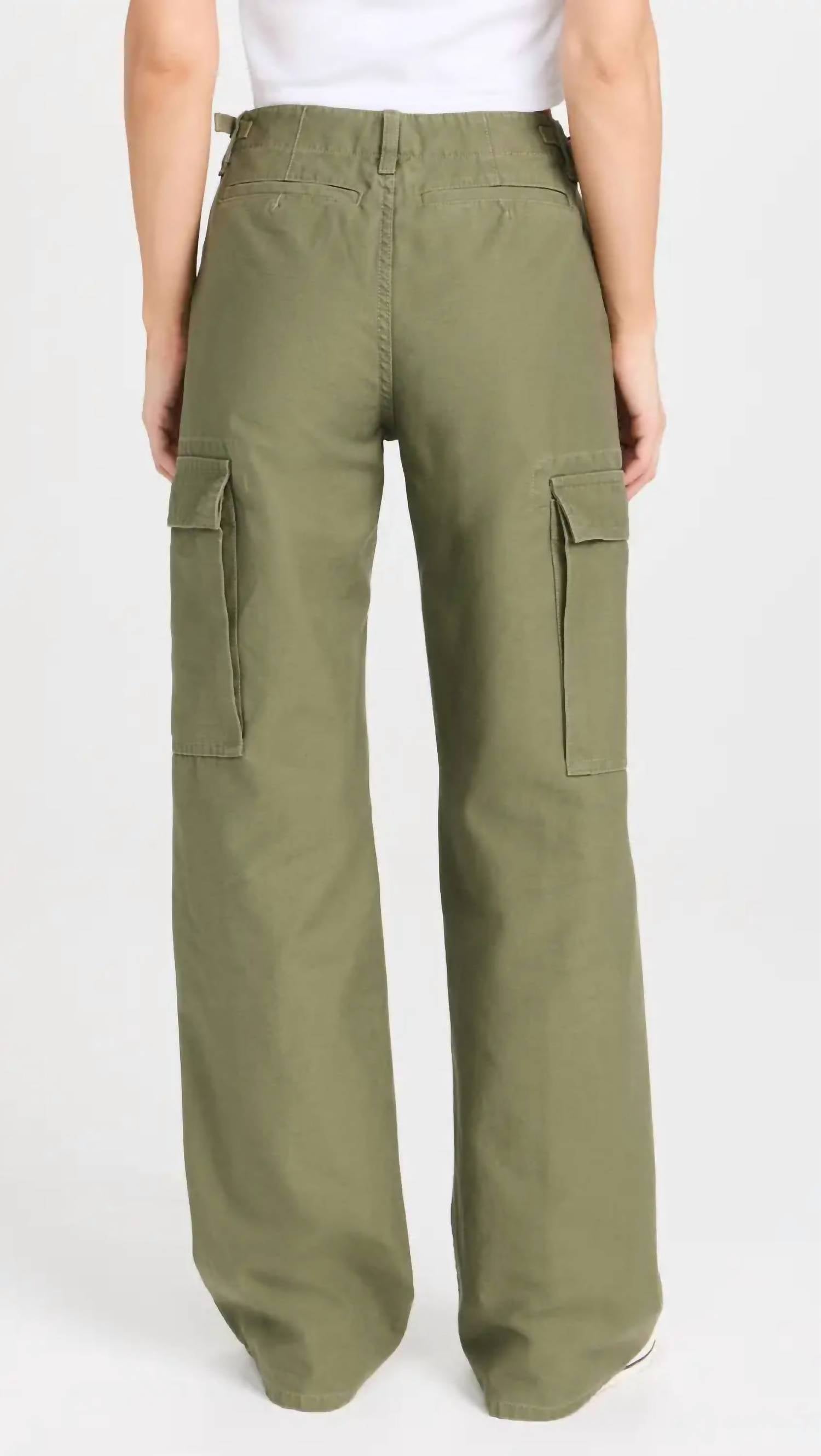 RE/DONE Military Trouser in green - women's pants - detail view