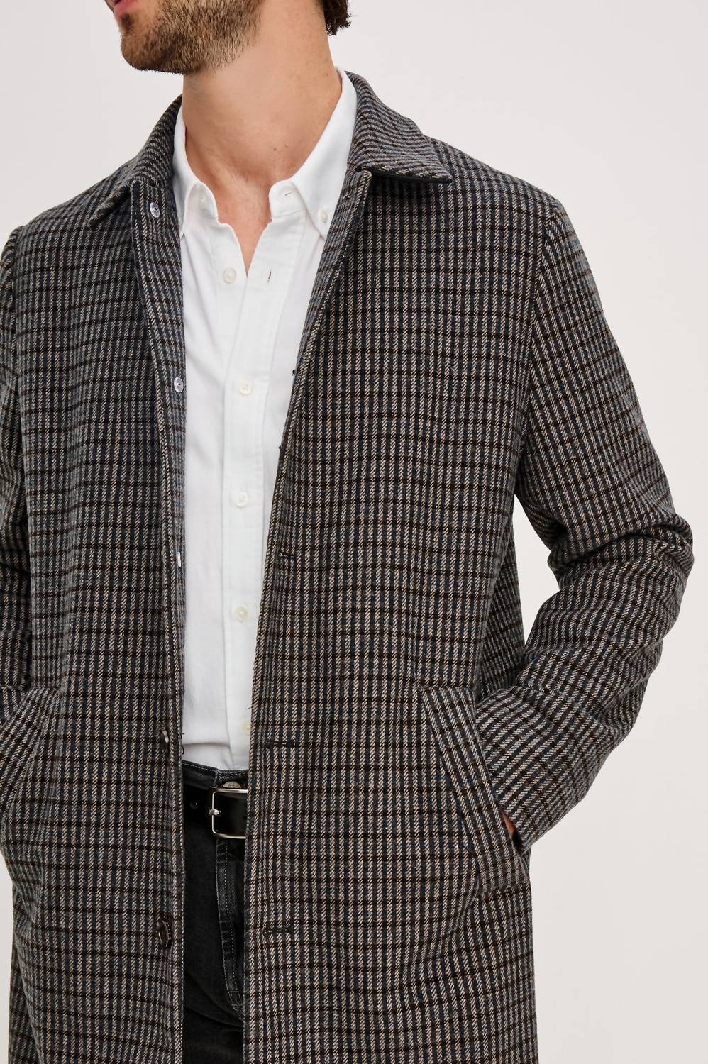 Rails Men's Hockney Coat in grey check plaid - men's jacket - view 6