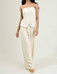 Sugarlips - Candida Strapless Button Up Top