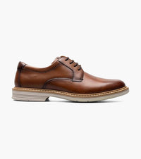 Florsheim Men's Norwal Plain Toe Oxford in cognac multi - men's shoe - detail view