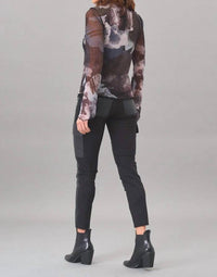Lola & Sophie Full Moon Mesh Shirt in black - women's blouse - view 4
