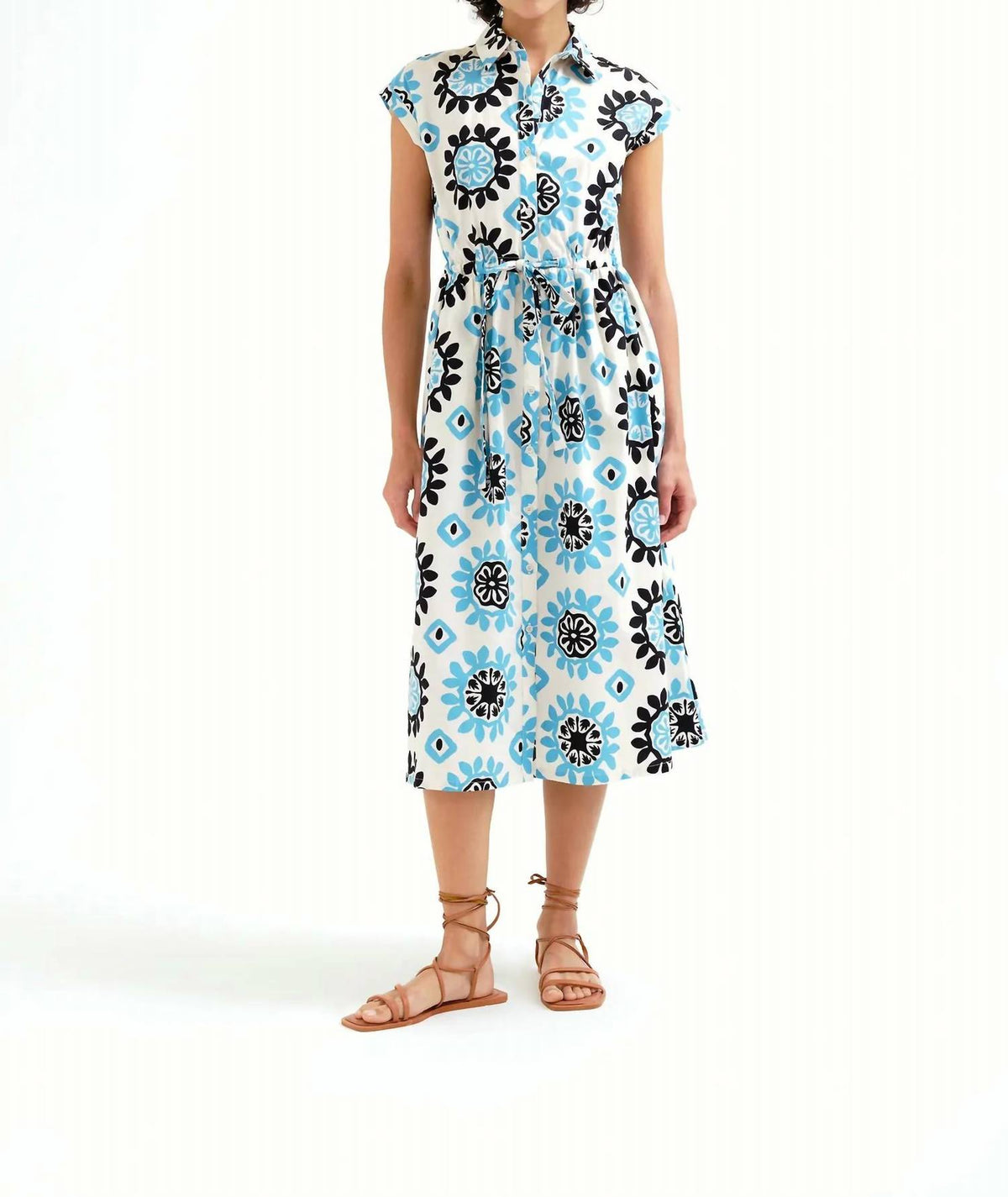 Compania Fantastica - Lapel Collar Midi Dress
