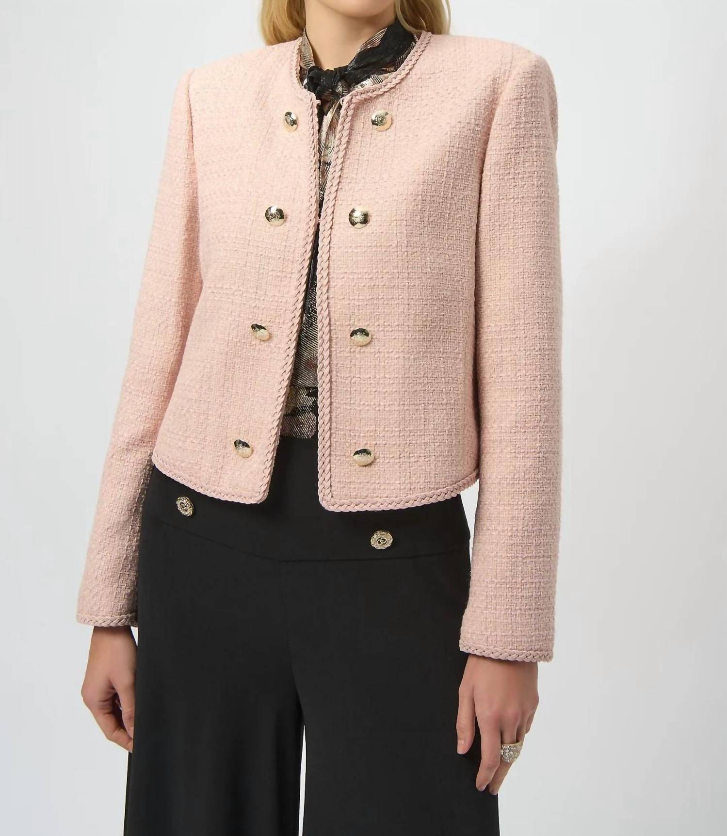 Joseph Ribkoff - Bouclé Collarless Jacket With Buttons