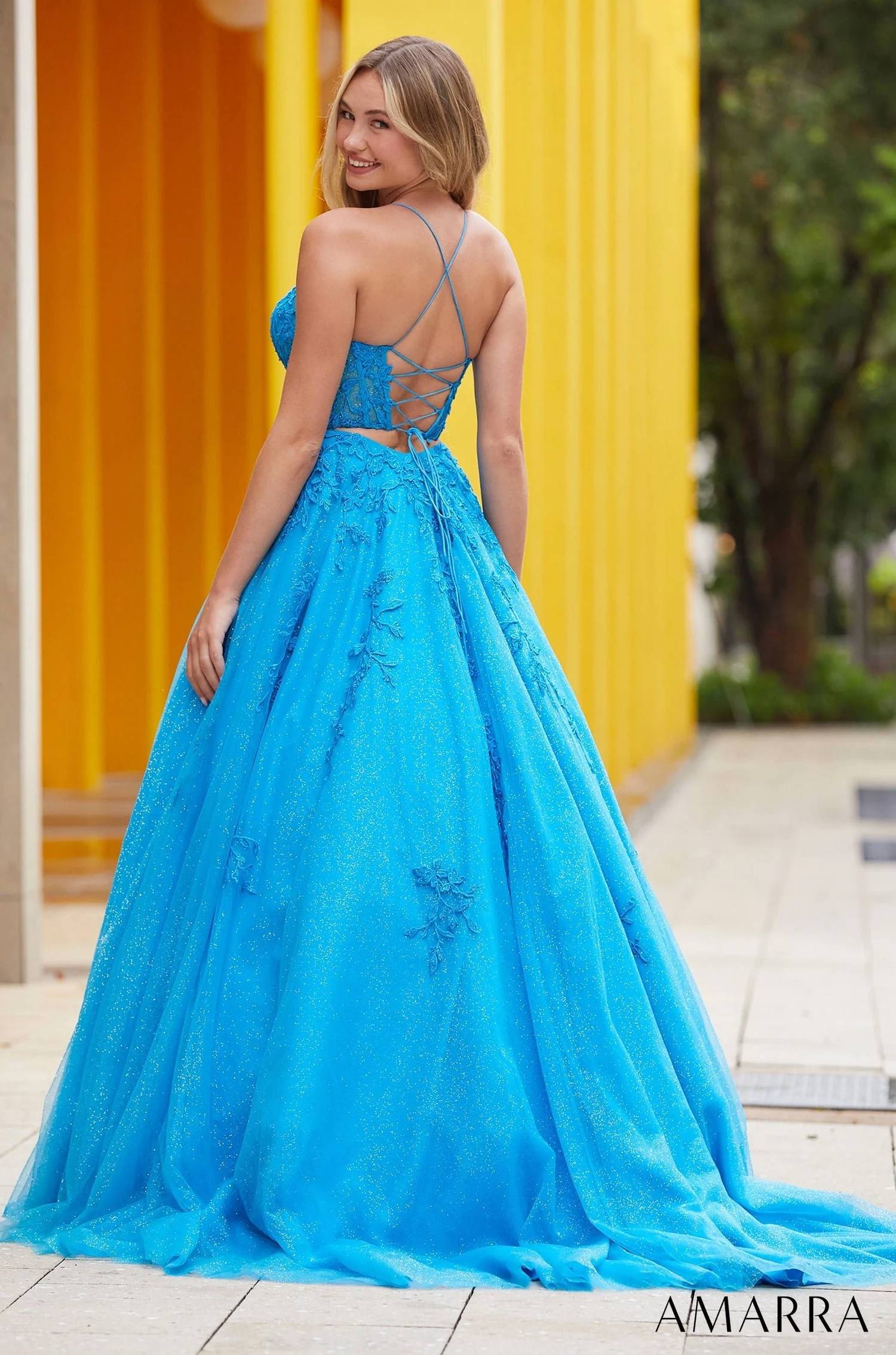 Amarra - Floral Lace Embroidery Ball Gown