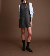 DELUC Porter Dress in dark grey melange - women's dress