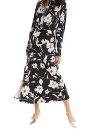 ALLISON NEW YORK Satin Reese Skirt in black ivory floral - women's skirt - alternate view