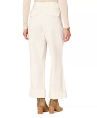 Democracy Pleated Cuffed Wide-leg Pants in off white - women's pants - alternate view
