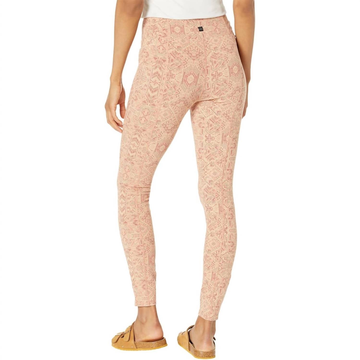 prAna Women's Bohemia Hill Flare Crop Pants in pink sand mosaic - women's pants - detail view