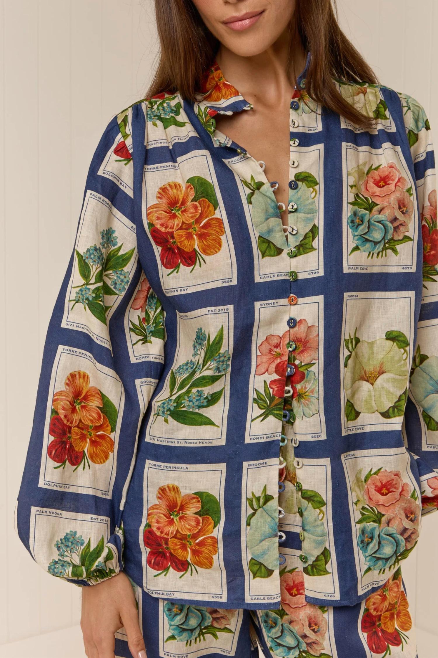 Palm Noosa - Bella Linen Blouse