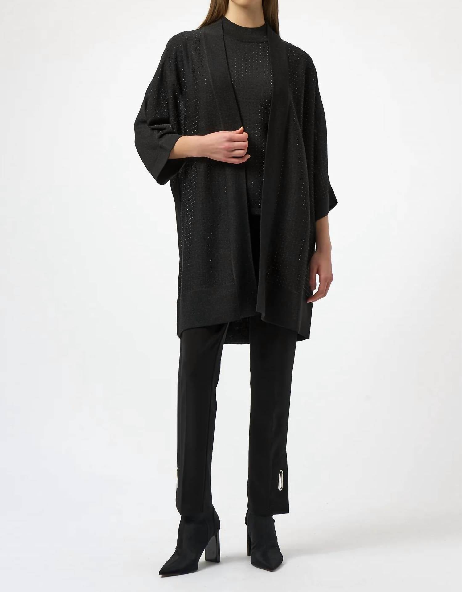 Joseph Ribkoff - Embellished Bouclé Open Front Cardigan