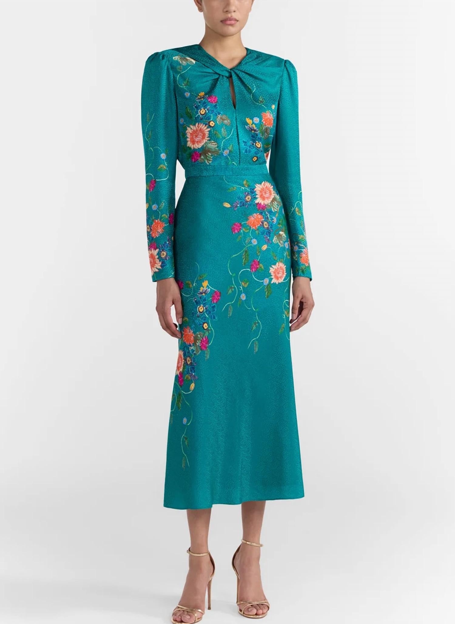 Saloni - Claudia Floral Midi Dress
