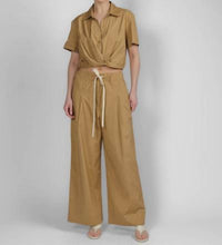 A.L.C. - Lily Short Sleeve Cropped Cotton Shirt