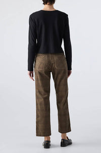 AMO Lillian Printed Trouser in dark sand - women's pants - detail view