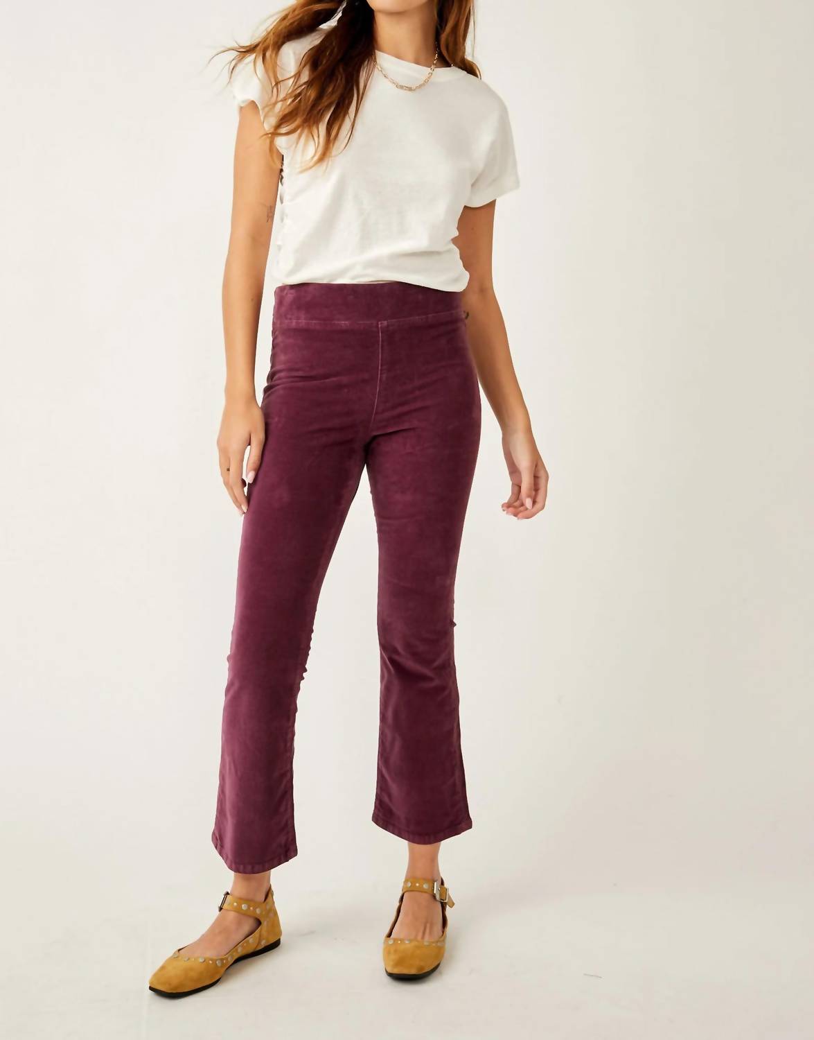Free People - In My Feelings Velvet Crop Slim Pant