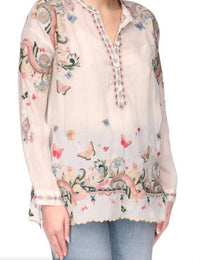 Johnny Was Sami Embroidered Tunic Top in puglia - women's shirt