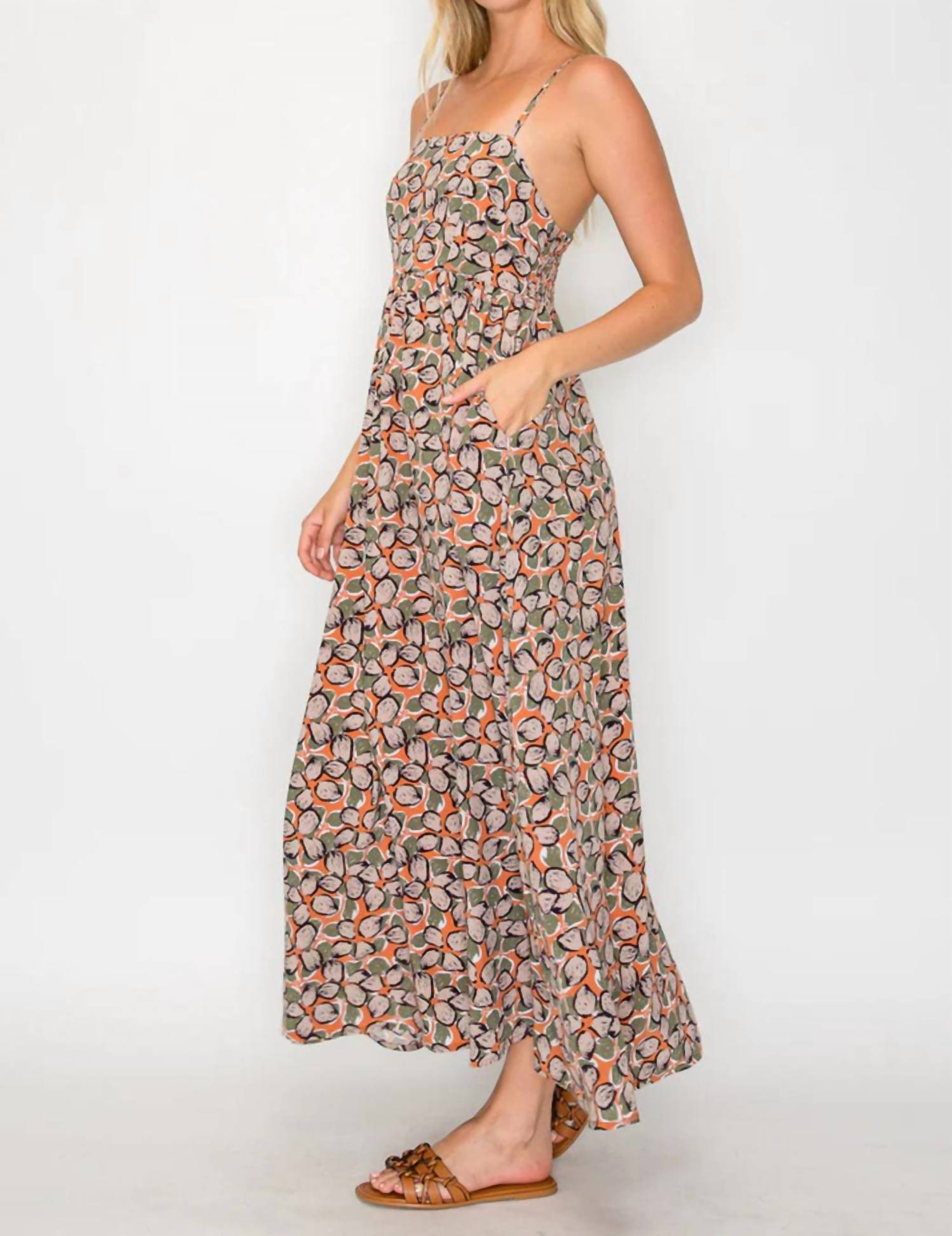 Meet Me In Santorini - Square Neckline Maxi Dress