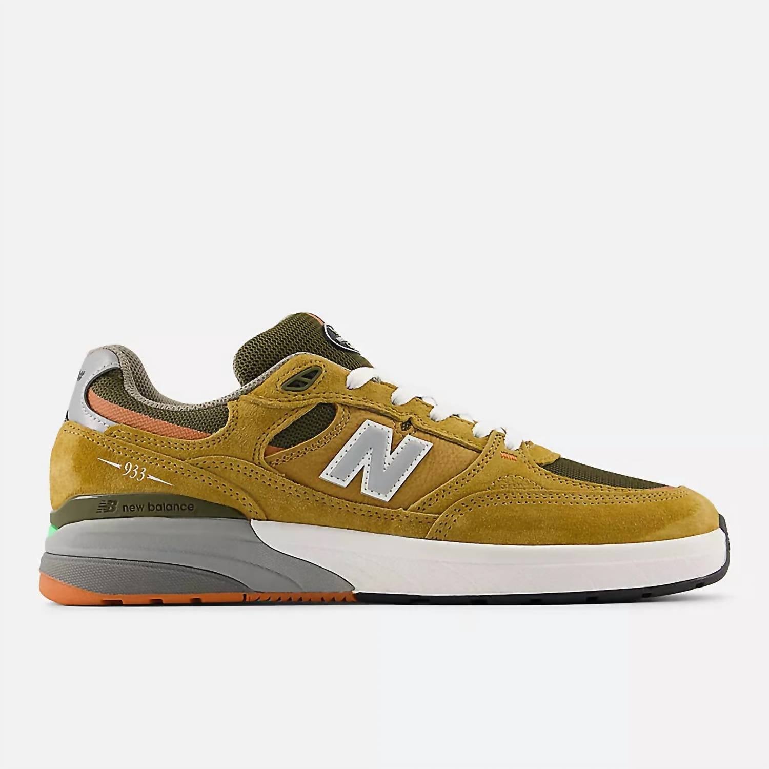 New Balance Men's Numeric Andrew Reynolds 933 Shoes in camel with dark brown - men's sneaker