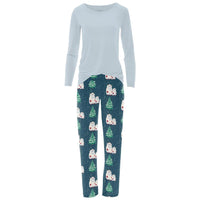 Kickee - Women's Long Sleeve Tee & Pajama Pants Set