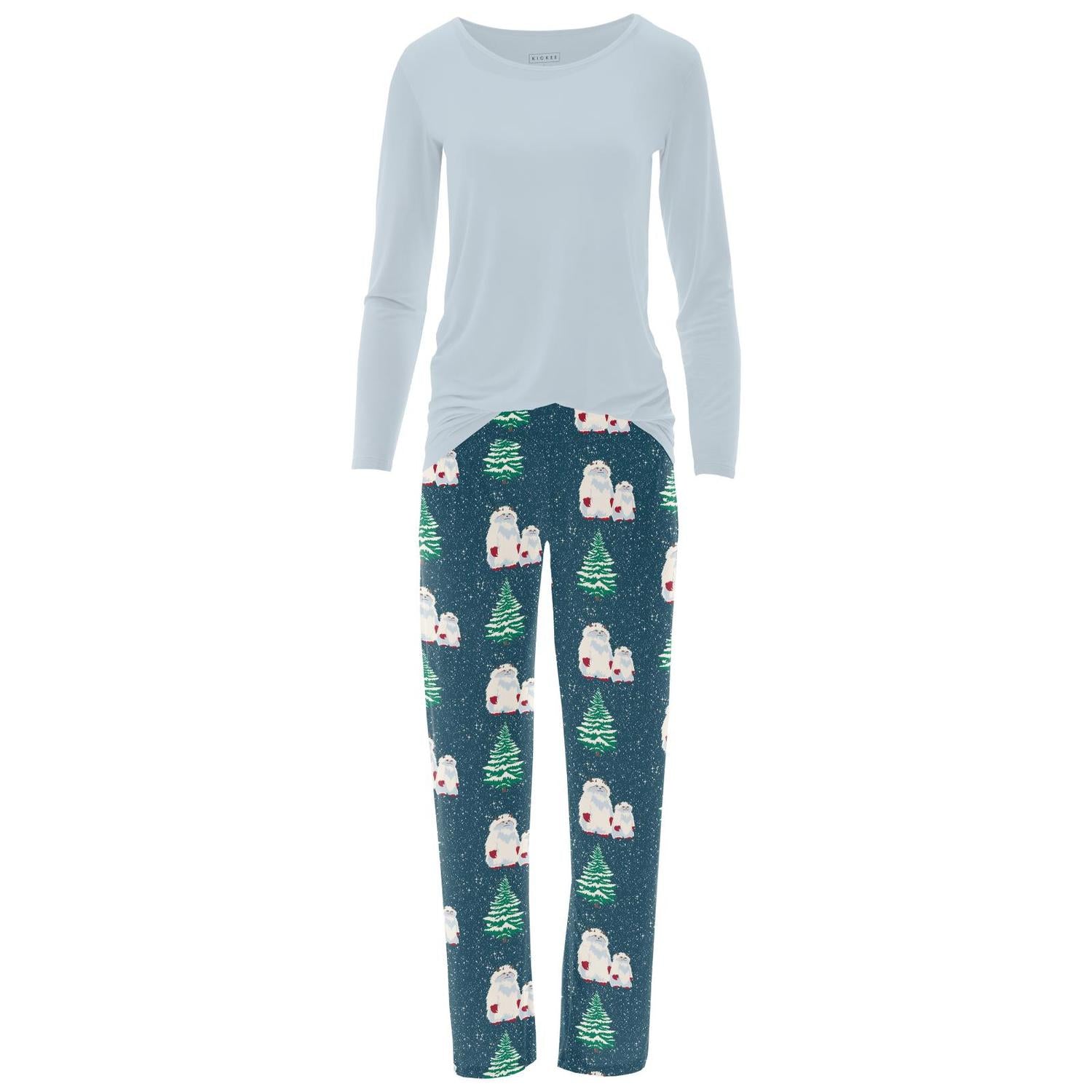 Kickee - Women's Long Sleeve Tee & Pajama Pants Set