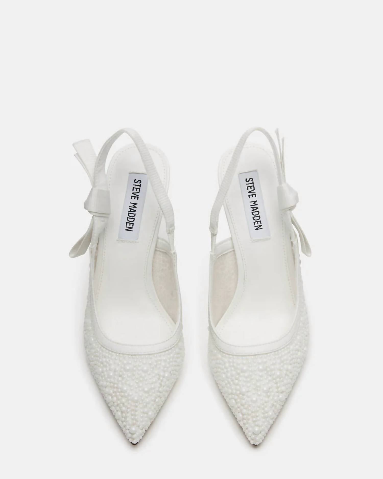 Steve Madden - Women's Mesh With Pearl Pointed-toe Slingback Pump High Heels