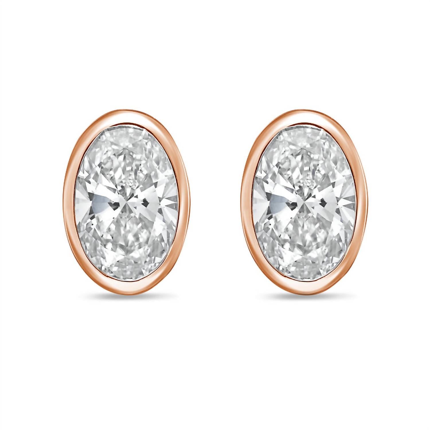 Diana M Jewels - Women's Oval Lab-grown Diamond Stud Earrings (5.00 Tcw) - Statement