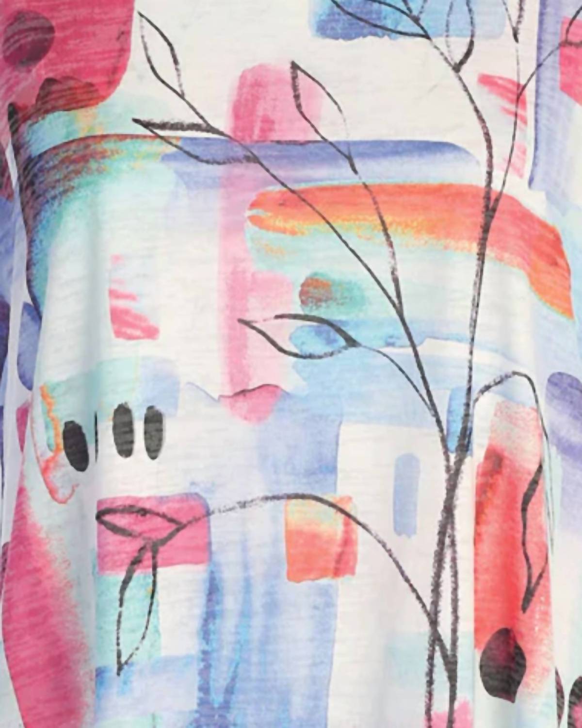 Jess & Jane Women's Poetry Burnout Sleeveless Top in multi - women's blouse - detail view