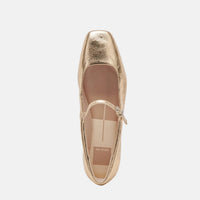 Dolce Vita Women's Reyes Mary Jane Ballet Flats in gold distressed leather - women's flats - view 8