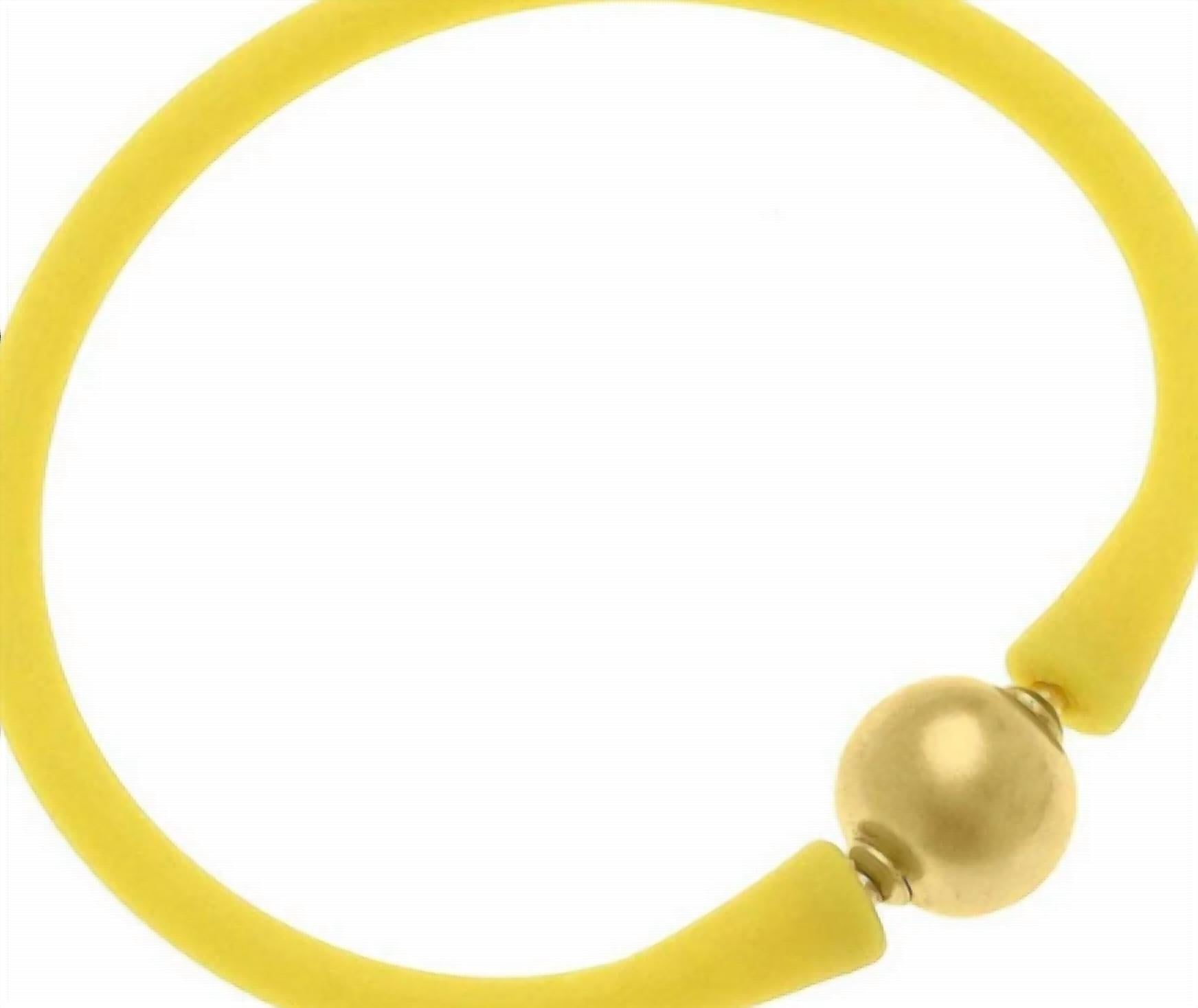 Canvas Style - Kids' Bali 24k Gold Plated Ball Bead Silicone Bracelet