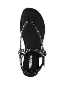 Andrea Women's Studded Sandal in black - women's sandal - detail view