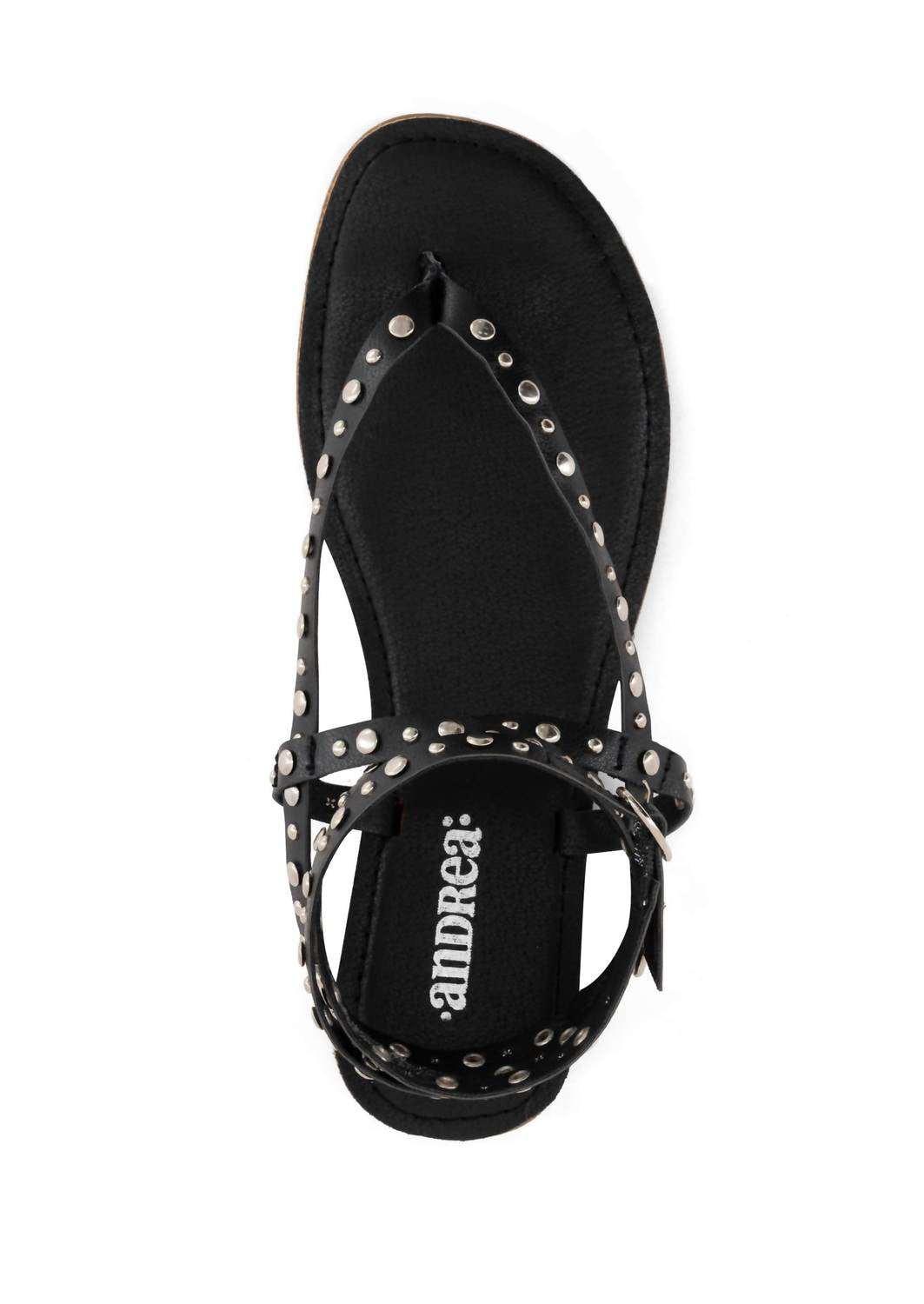 Andrea Women's Studded Sandal in black - women's sandal - detail view