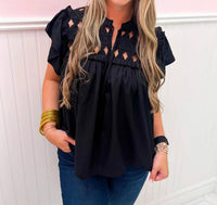 Dear John Denim - Kezia Knotted Embroidery Top