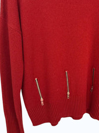 Pier Antonio Gaspari Women's High Neck Cut Top in red - women's sweater - detail view