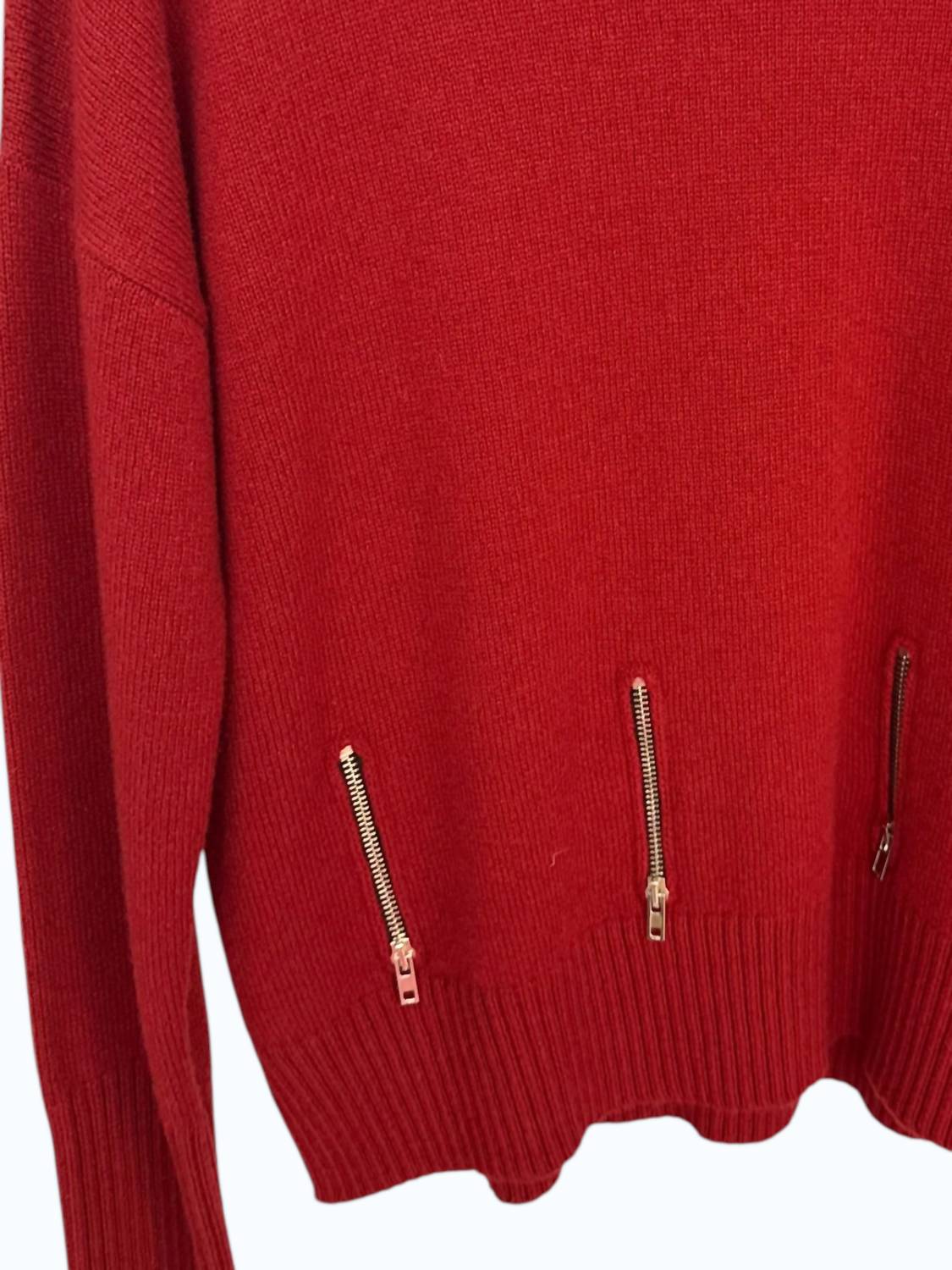 Pier Antonio Gaspari Women's High Neck Cut Top in red - women's sweater - detail view