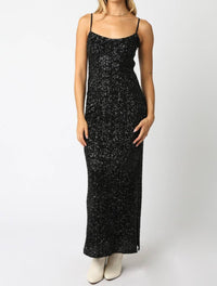 Olivaceous - Gilded Night Midi Dress