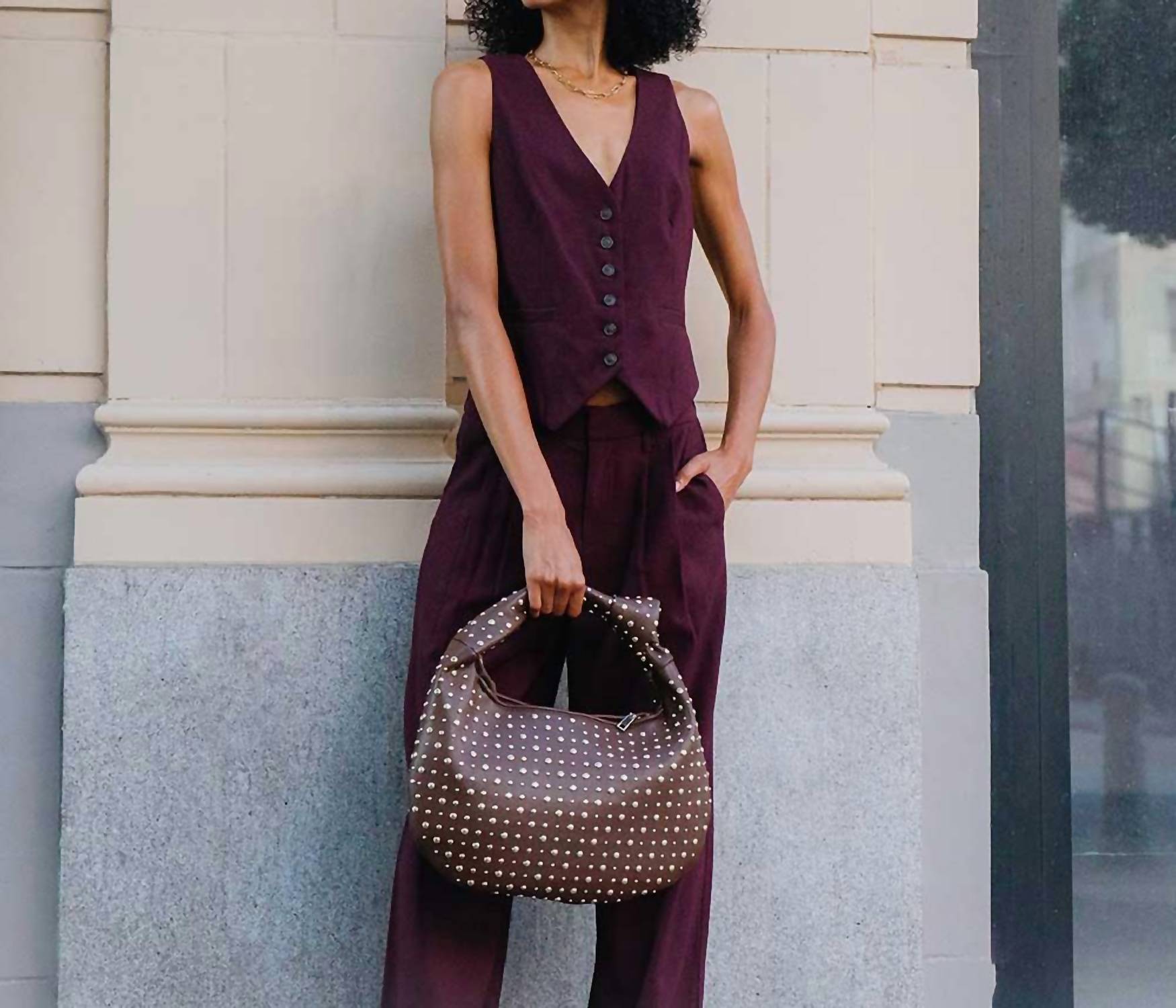 Melie Bianco - Brigitte Studded Shoulder Bag