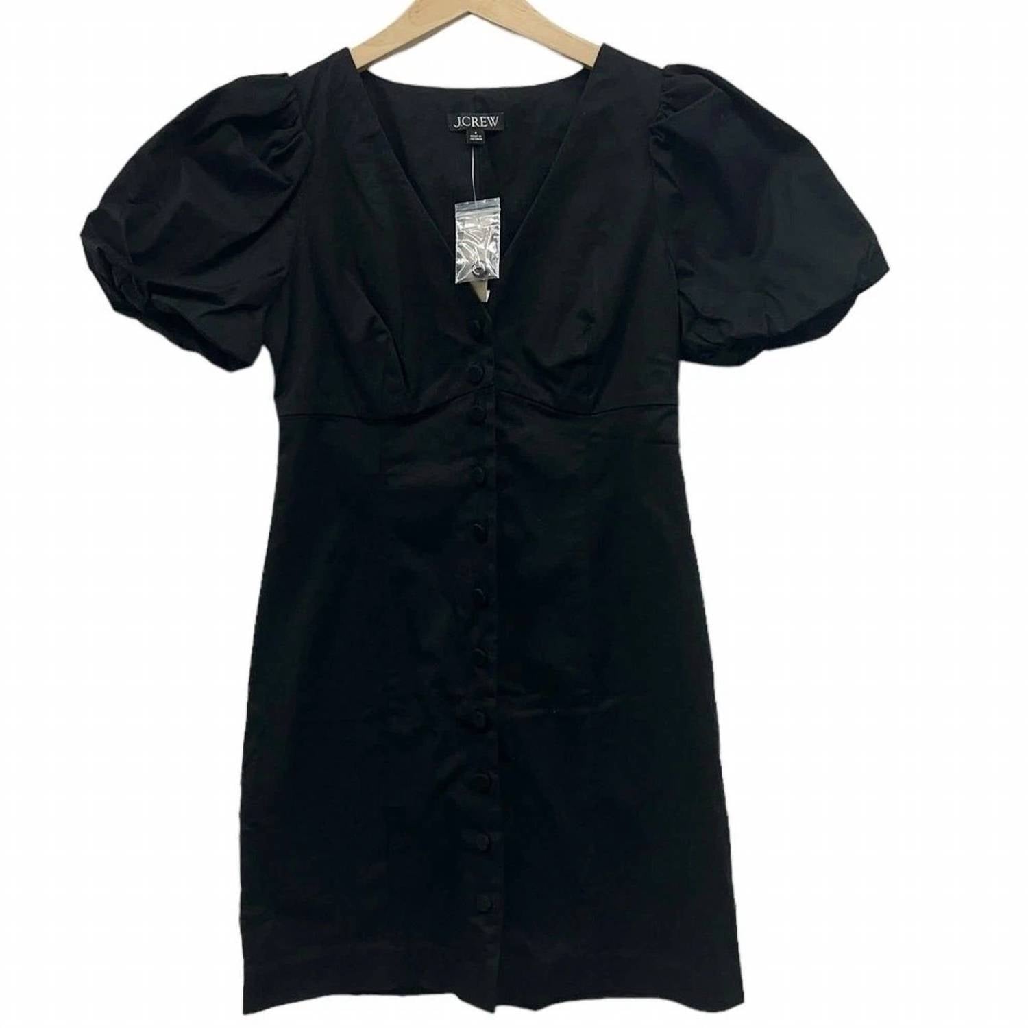 J.Crew - Button-front Puff-sleeve Mini Dress
