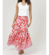 Angie - Printed A-line Maxi Skirt