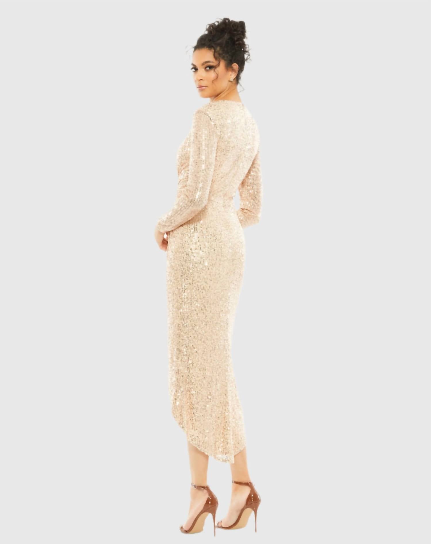 Mac Duggal - Midi Sequin Party Dress