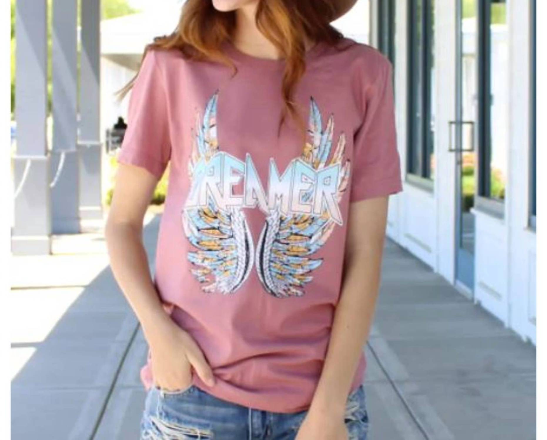 Glittering South - Dreamer Wings Boho Graphic Tee