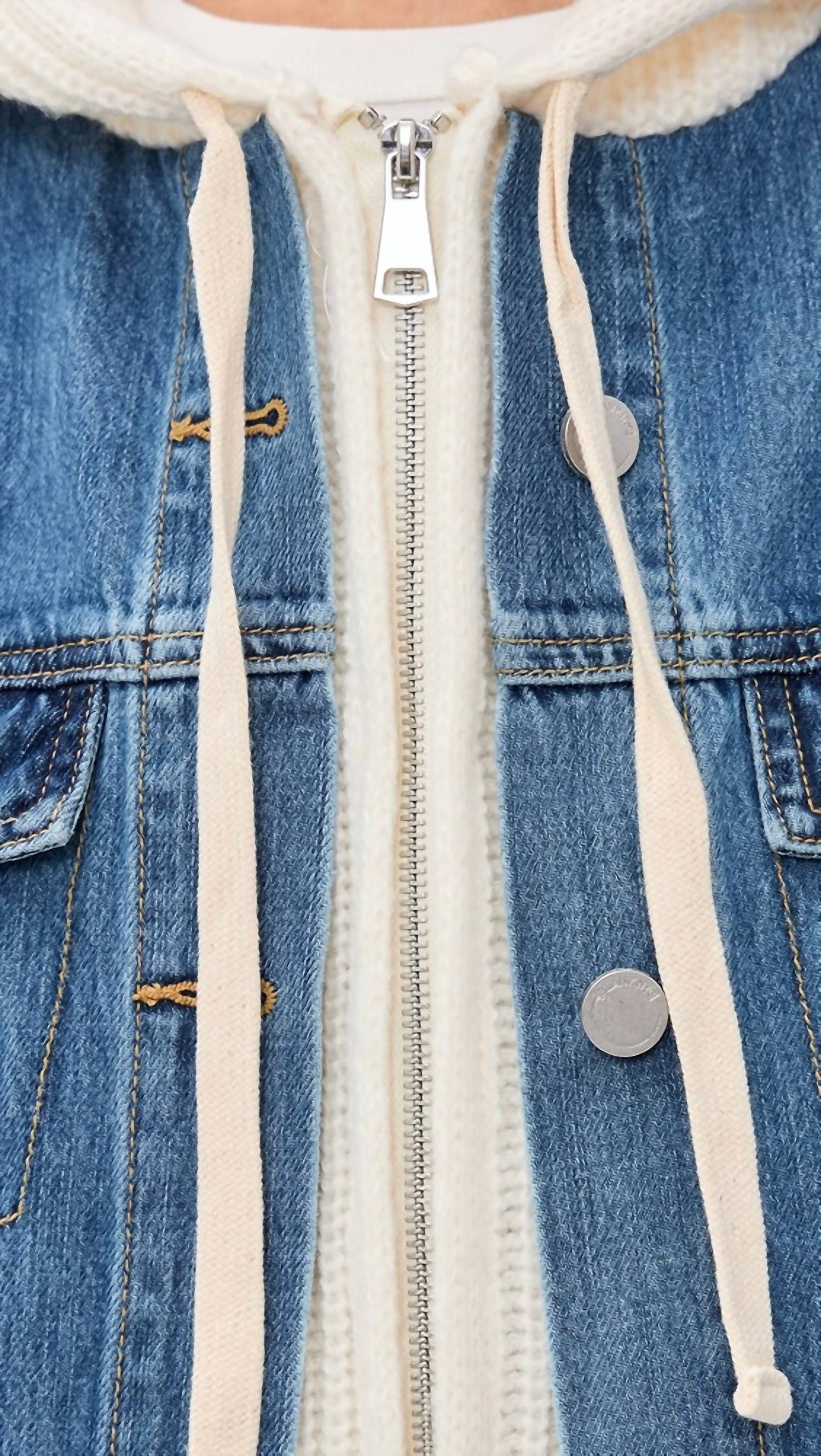 Blanknyc - Knit Denim Hooded Jacket