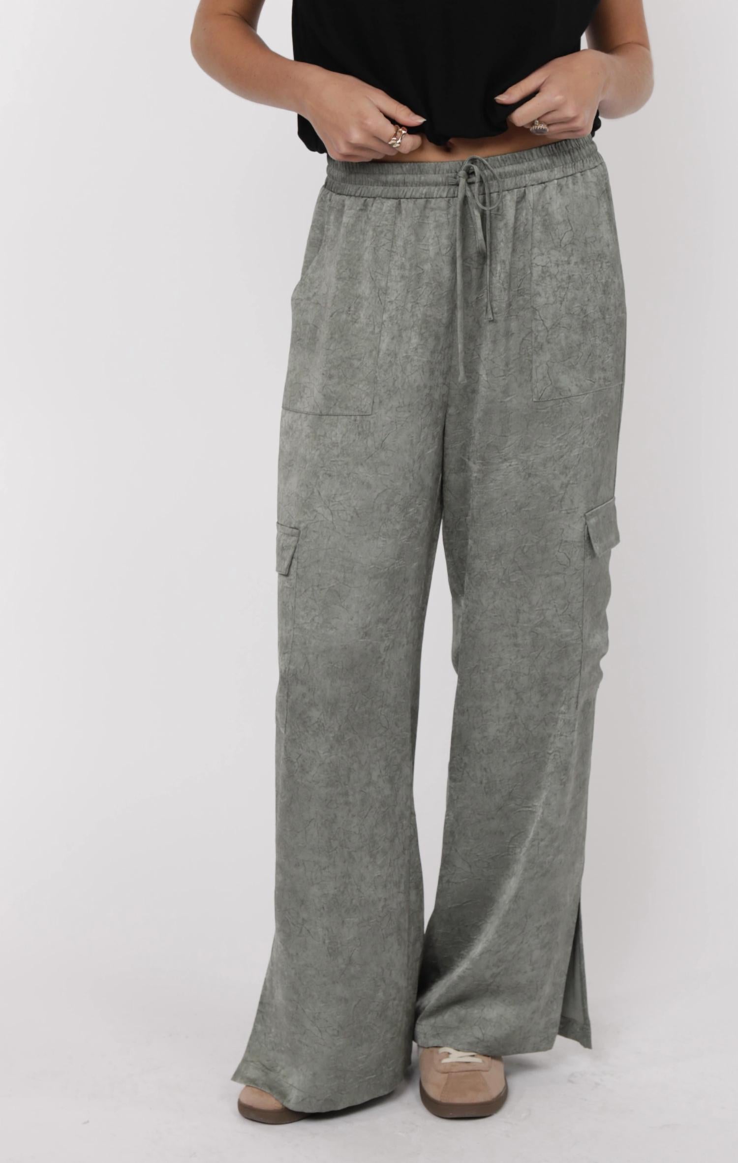 Sage The Label - Women's Forever Yours Satin Cargo Pants